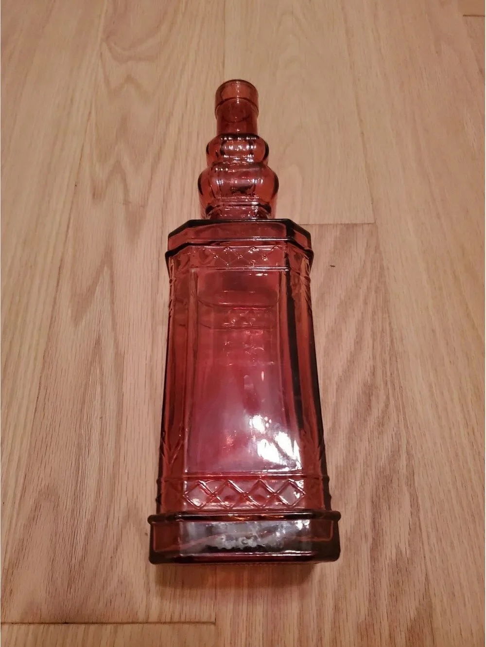 Vintage Pink Glass Decorative Bottle